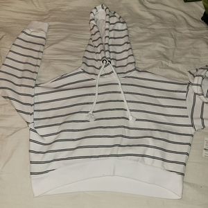 Striped Crop Hoodie
